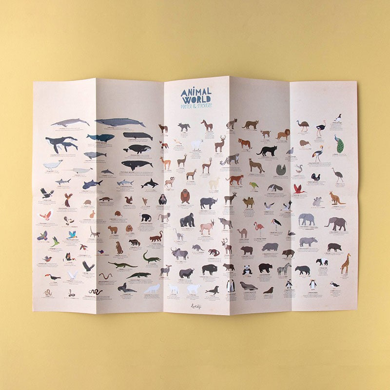 Londji Animal World Poster and Stickers Set