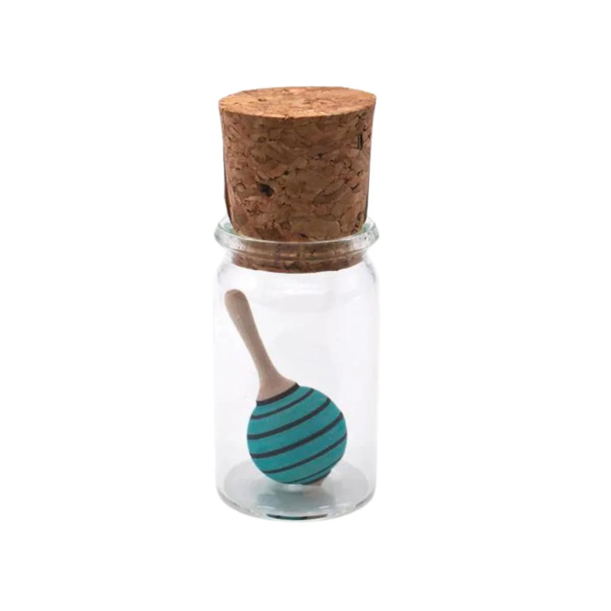 Mader Miniature Spinning Top in Glass Moonberry Turquoise