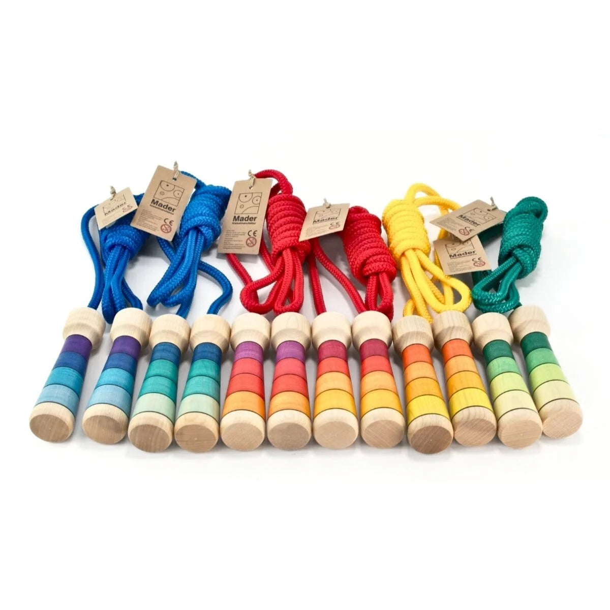 Mader Skipping Rope for Older Children Nylon Rope, Coloured Handle
