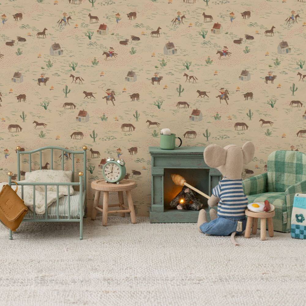 Maileg Fireplace Mouse Blue