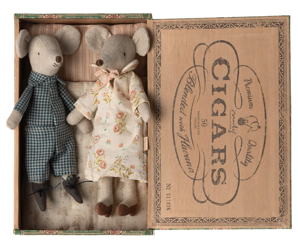 Maileg Grandma and Grandpa Mice in Box