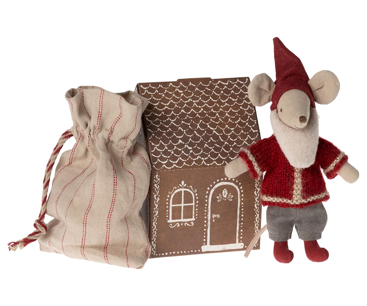 Maileg Santa Mouse with House