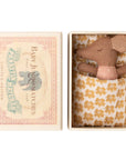 Maileg Sleepy Wakey Baby Mouse in Matchbox Rose