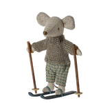Load image into Gallery viewer, Maileg Winter Mouse with Skis Big Brother
