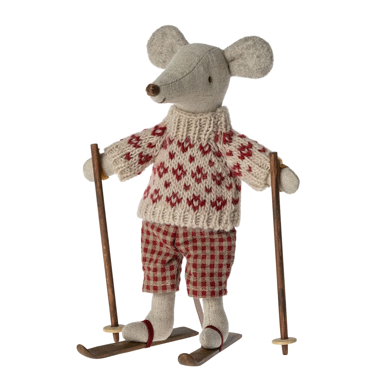 Maileg Winter Mouse with Skis Mum