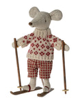 Maileg Winter Mouse with Skis Mum