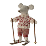 Load image into Gallery viewer, Maileg Winter Mouse with Skis Mum
