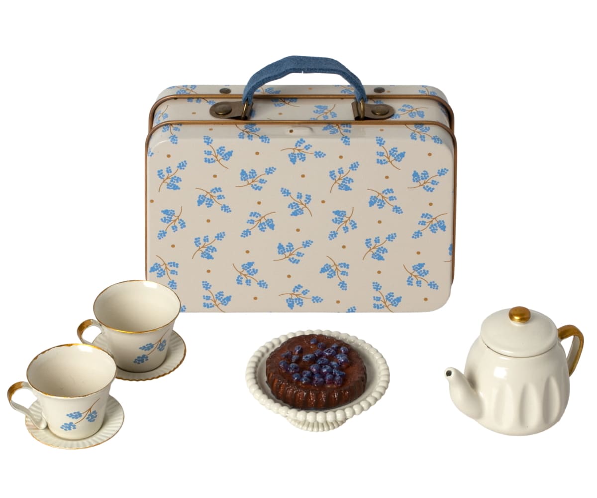 Maileg Afternoon Tea Set Blue Madelaine