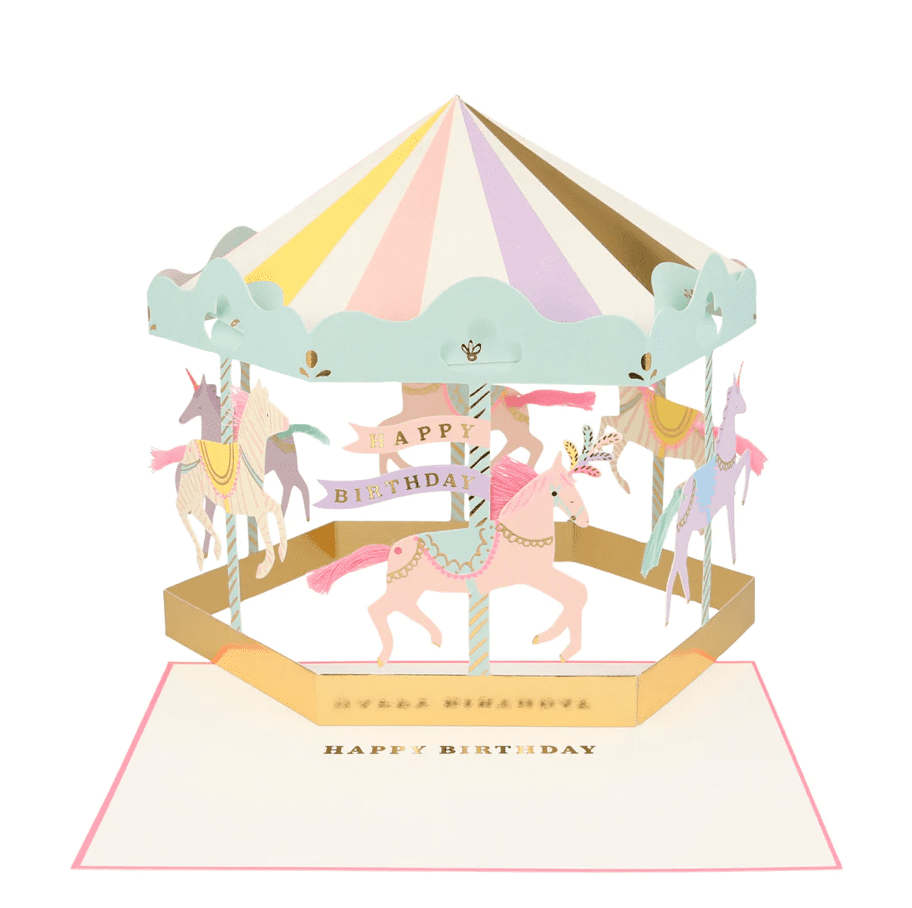 Meri Meri Carousel Stand-Up Birthday Card