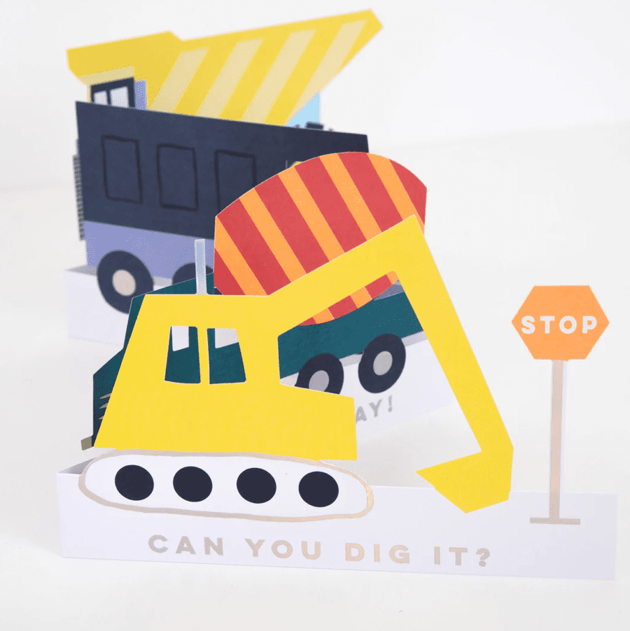 Meri Meri Construction Vehicles Birthday Card