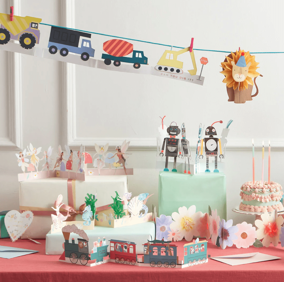 Meri Meri Construction Vehicles Birthday Card