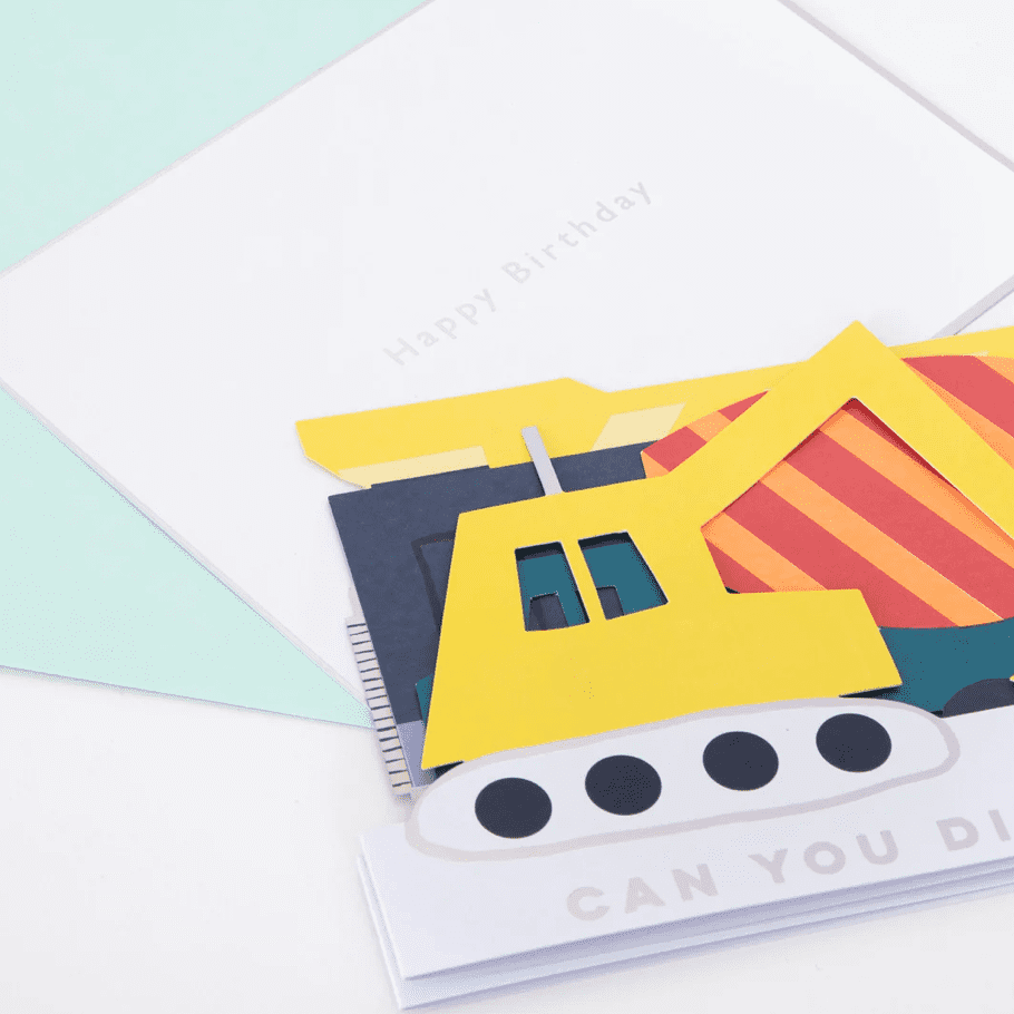 Meri Meri Construction Vehicles Birthday Card