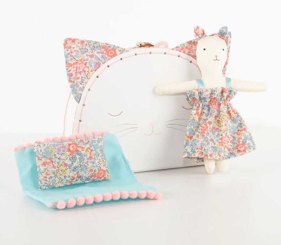 Meri Meri Floral Kitty Mini Suitcase Doll