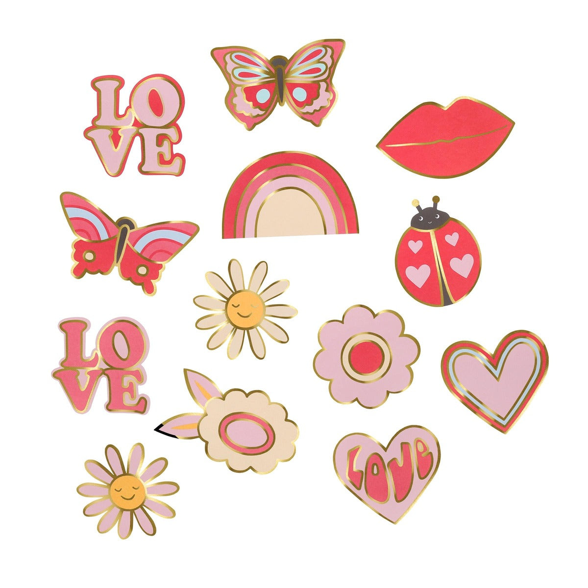 Meri Meri Groovy Love Shaped Stickers