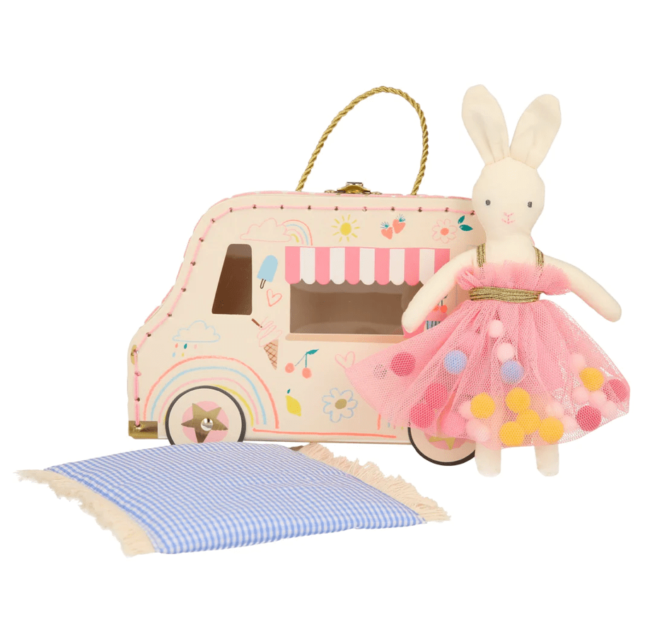 Meri Meri Ice Cream Van Bunny Mini Suitcase Doll