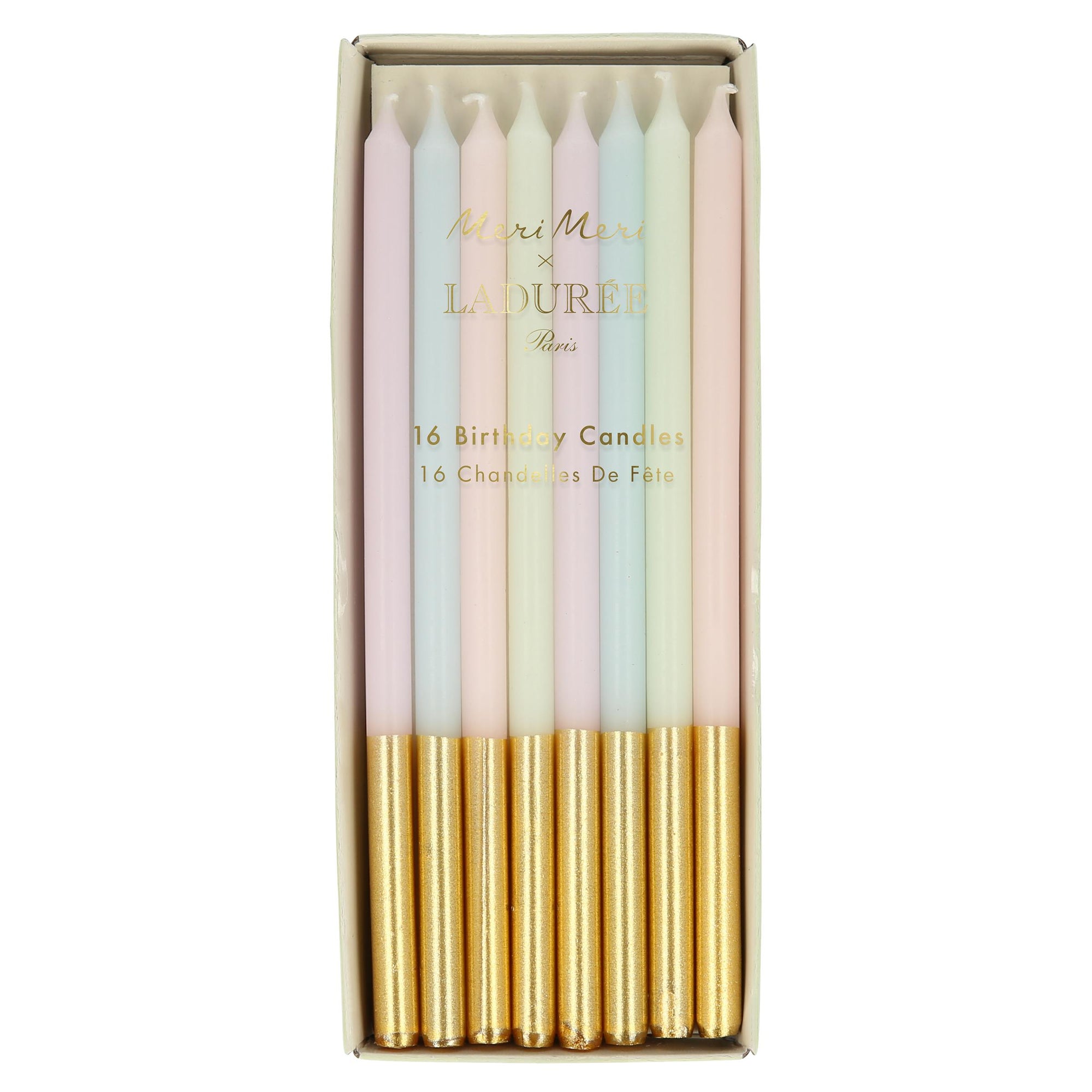 Meri Meri Laduree Paris Gold Dipped Candles