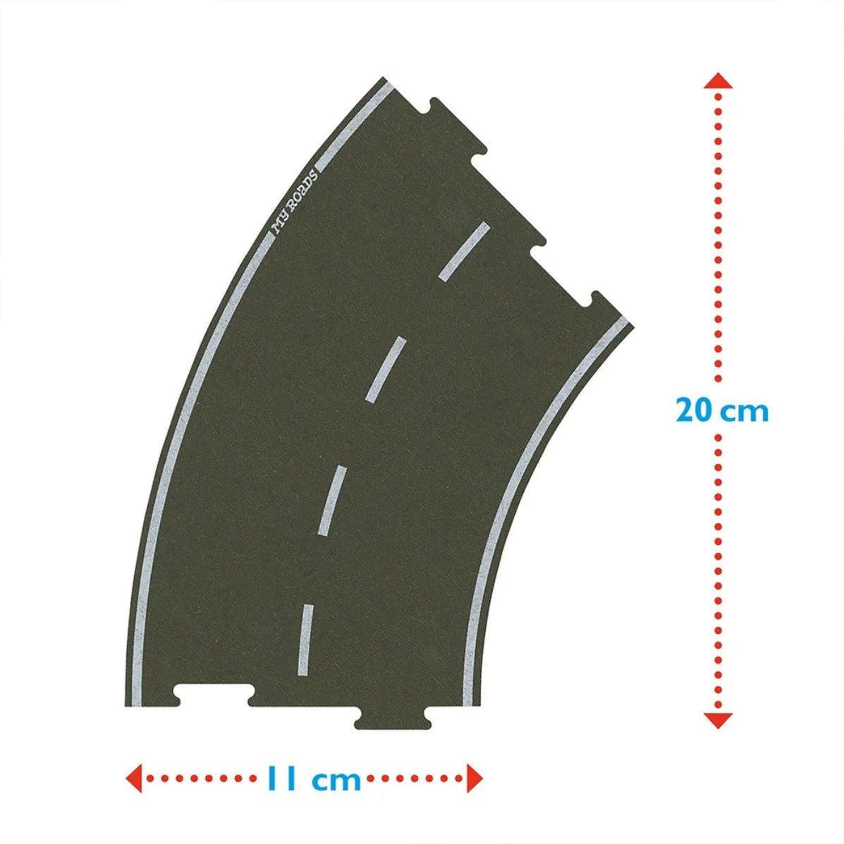 MyRoads - Big Curve piece dimensions