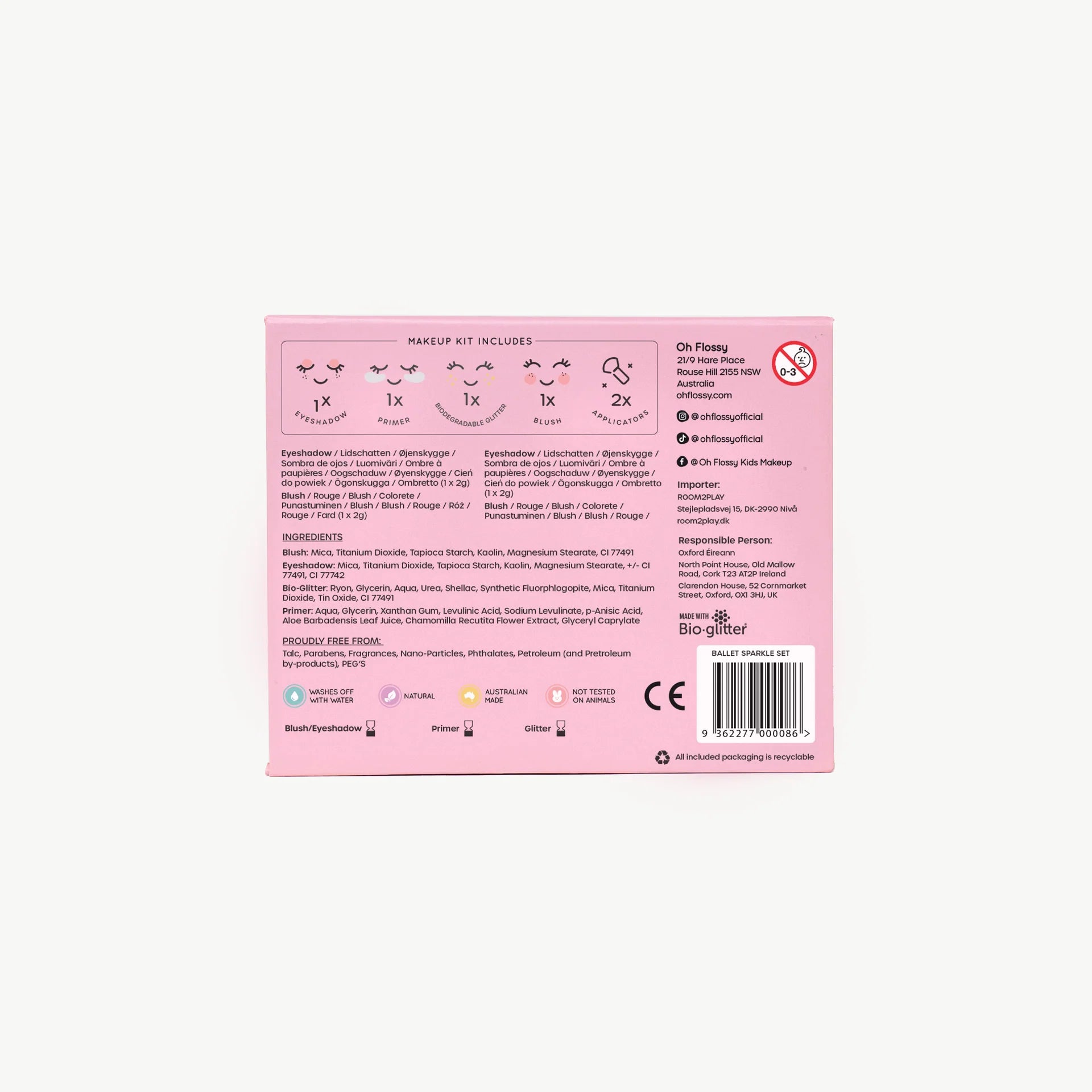 Oh Flossy Ballet Sparkle Makeup &amp; Glitter Set
