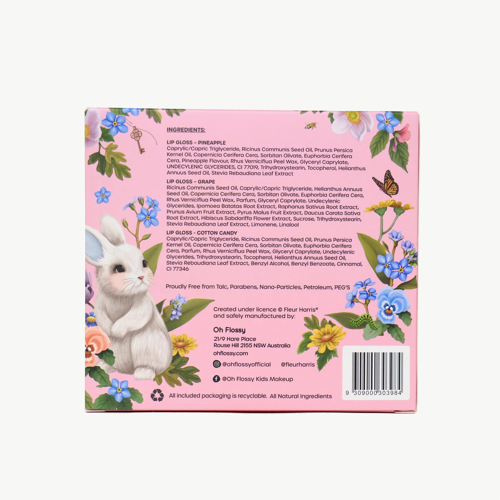 Oh Flossy X Fleur Harris - Garden of Dreams Collection Natural Lip Gloss Set