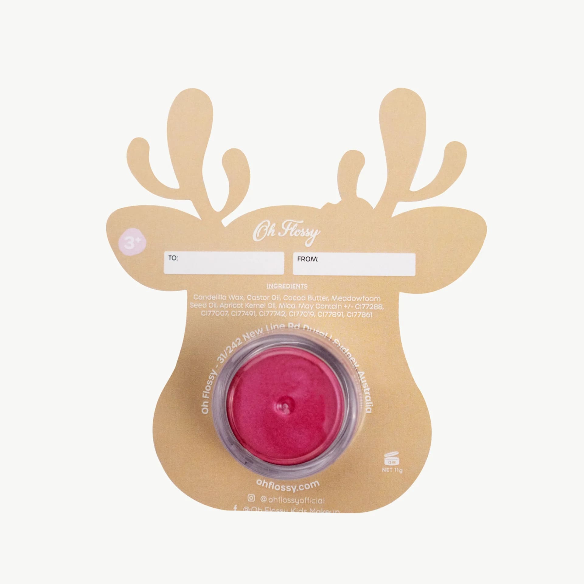 Oh Flossy Lipstick Stocking Stuffer - Rudolph