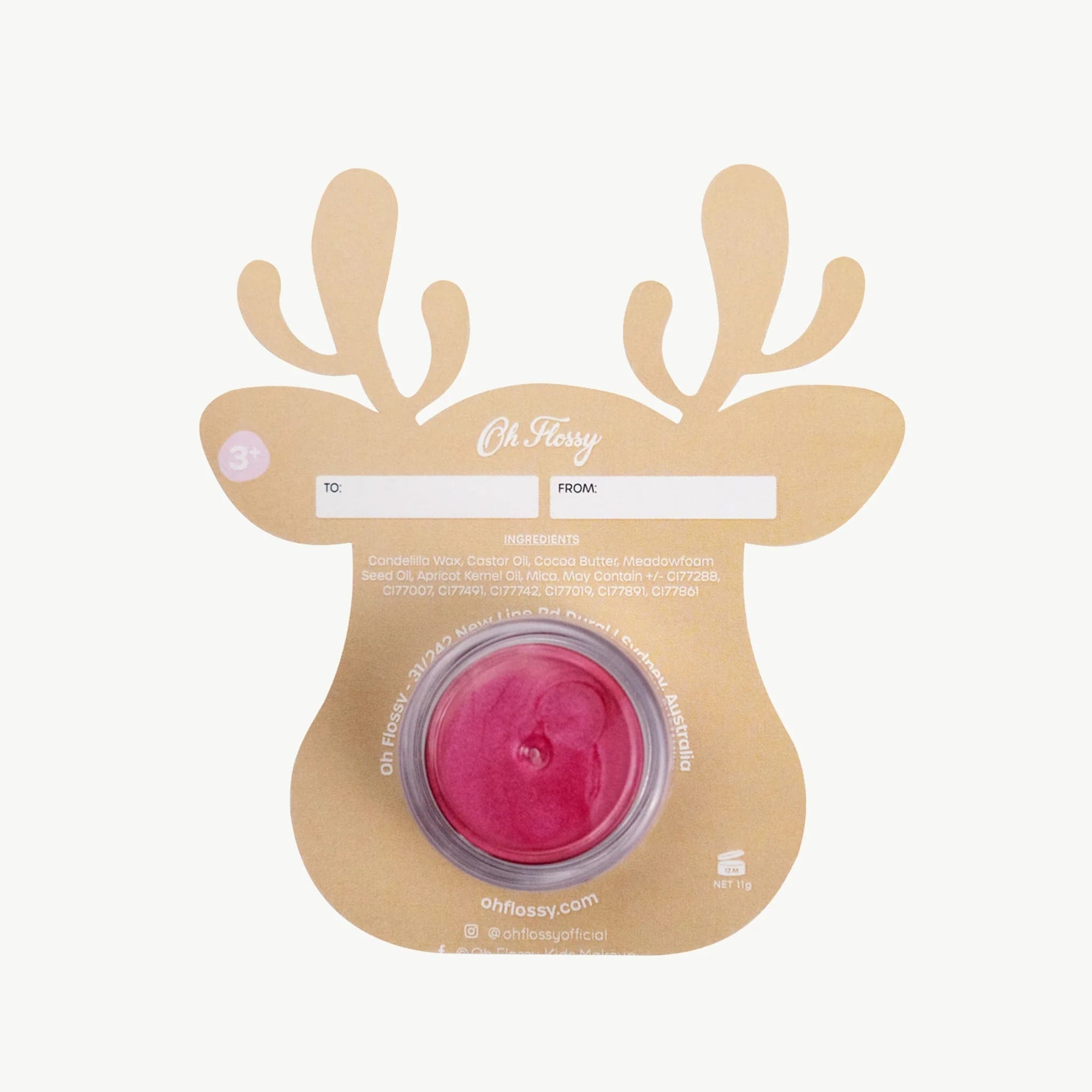 Oh Flossy Lipstick Stocking Stuffer - Rudolph Blue Ears