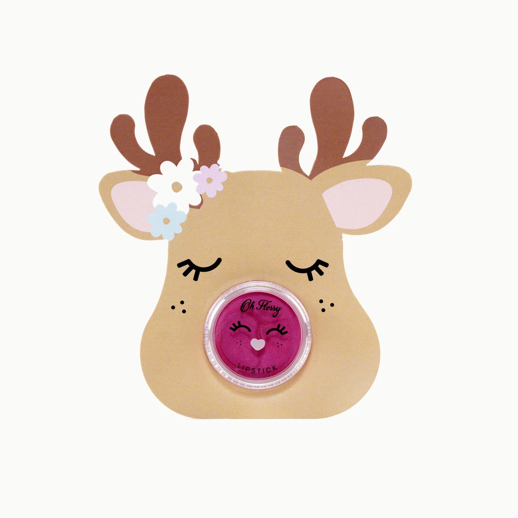 Oh Flossy Lipstick Stocking Stuffer - Rudolph Pink Ears