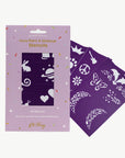 Oh Flossy Reusable Adhesive Face Paint & Makeup Stencils - Purple
