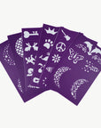 Oh Flossy Reusable Adhesive Face Paint & Makeup Stencils - Purple