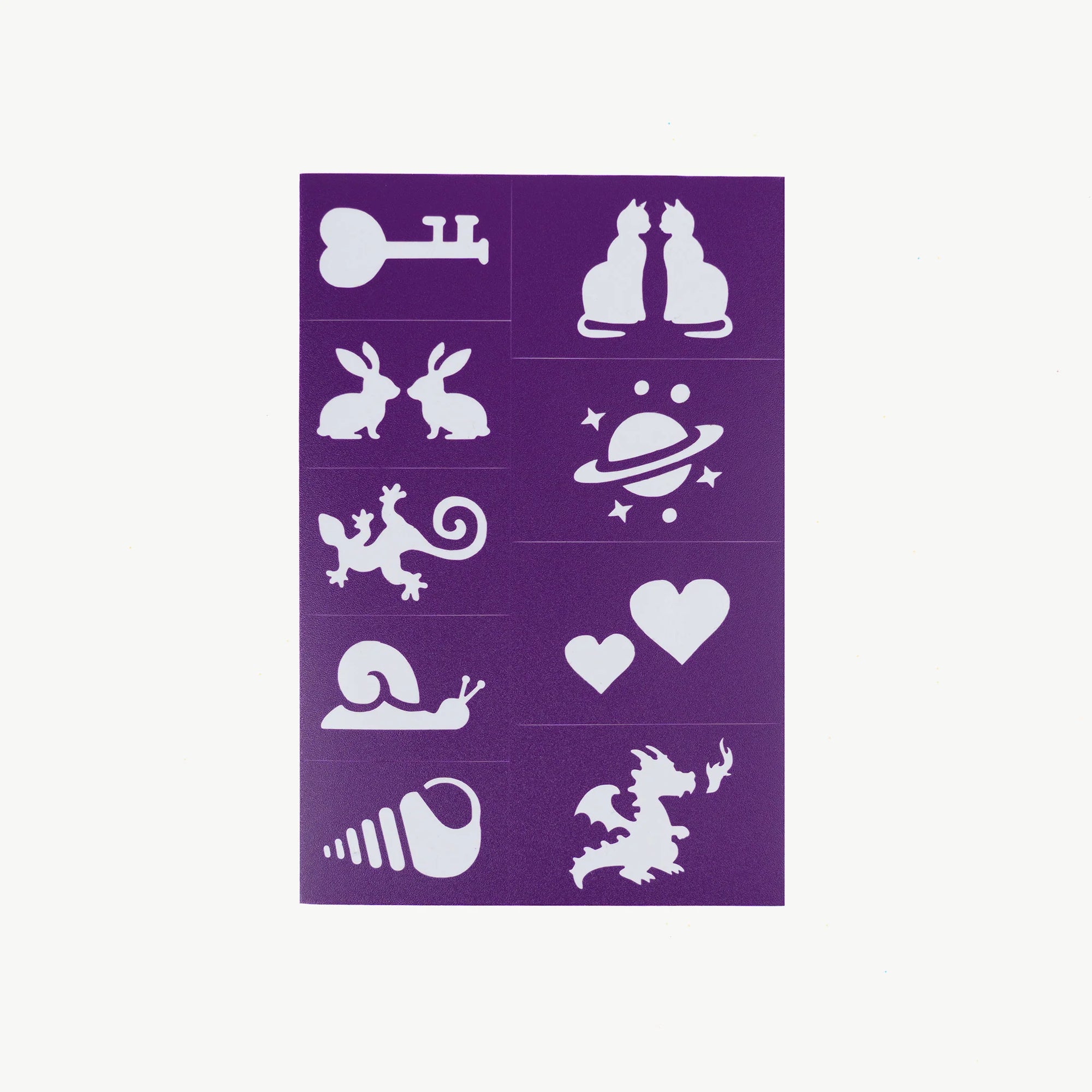 Oh Flossy Reusable Adhesive Face Paint & Makeup Stencils - Purple