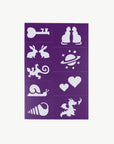 Oh Flossy Reusable Adhesive Face Paint & Makeup Stencils - Purple