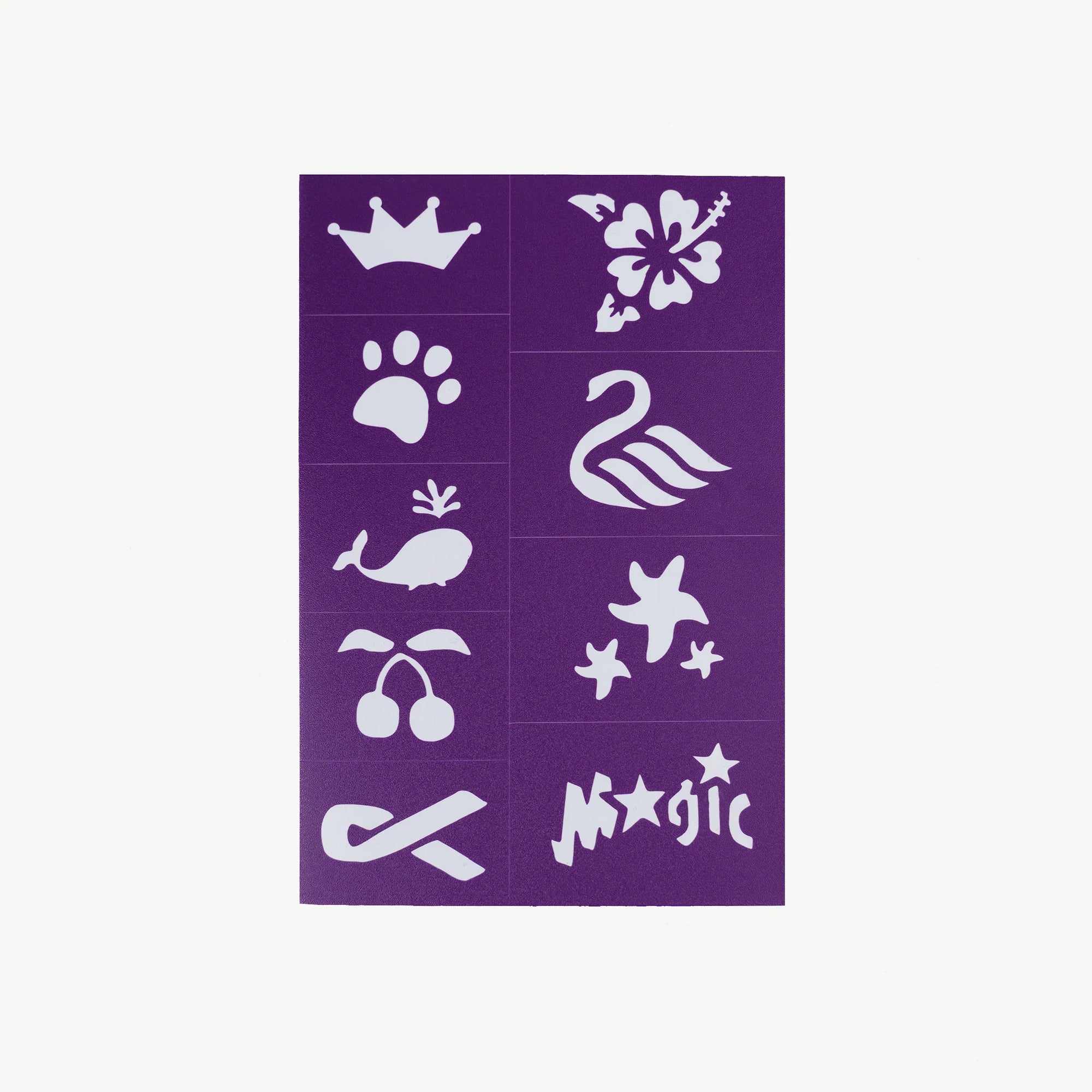 Oh Flossy Reusable Adhesive Face Paint &amp; Makeup Stencils - Purple