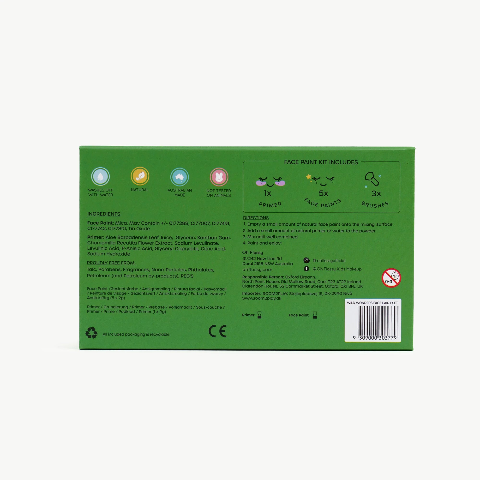 Oh Flossy Wild Wonders Kids Face Paint Set