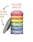 Stapelstein Original Rainbow Pastel Set of 6 + FREE Limited Edition Dark Green Blush Board