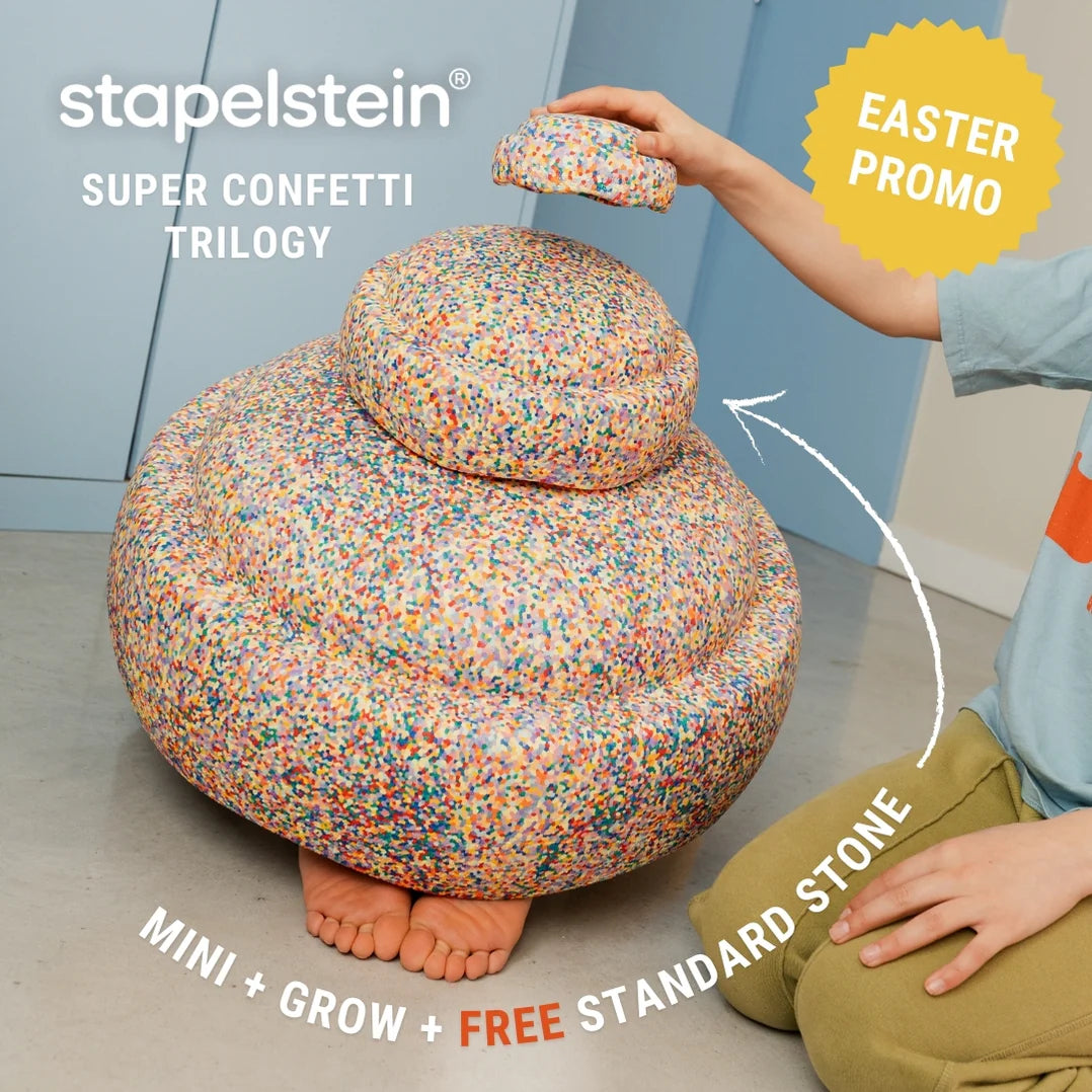 Stapelstein Super Confetti Trilogy - Mini + Grow + FREE Standard Stepping Stone EASTER PROMOTION