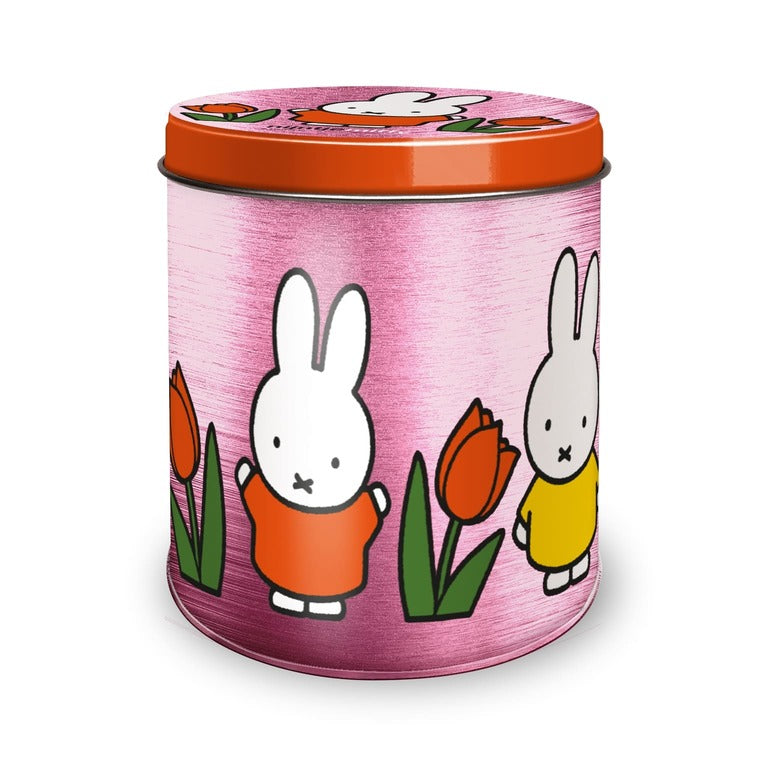 Storage Tin Miffy Tulips Pink