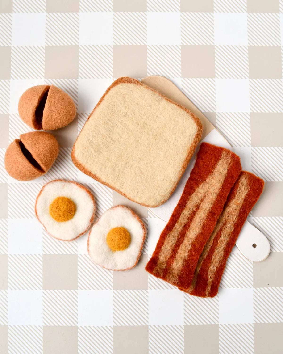 Tara Treasures Felt Bacon and Eggs Breakfast Set
