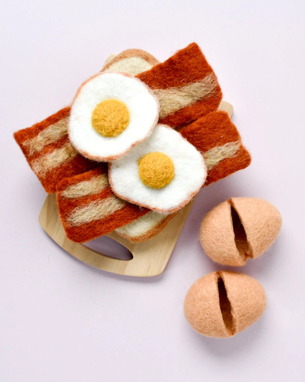 Tara Treasures Felt Bacon and Eggs Breakfast Set