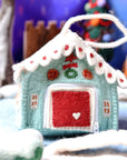 Tara Treasures Felt Blue Gingerbread House Bag