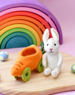 Load image into Gallery viewer, Tara Treasures Felt Rabbit with Carrot Car Toy
