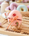 Tara Treasures Felt Egg Cover - peach with mushroom motif