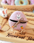 Tara Treasures Felt Egg Cover - pink with bunny motif