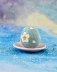 Tara Treasures Felt Floral and Dots Egg Blue