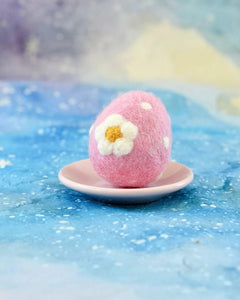 Tara Treasures Felt Floral and Dots Egg Pink