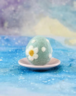 Load image into Gallery viewer, Tara Treasures Felt Floral and Dots Egg Teal
