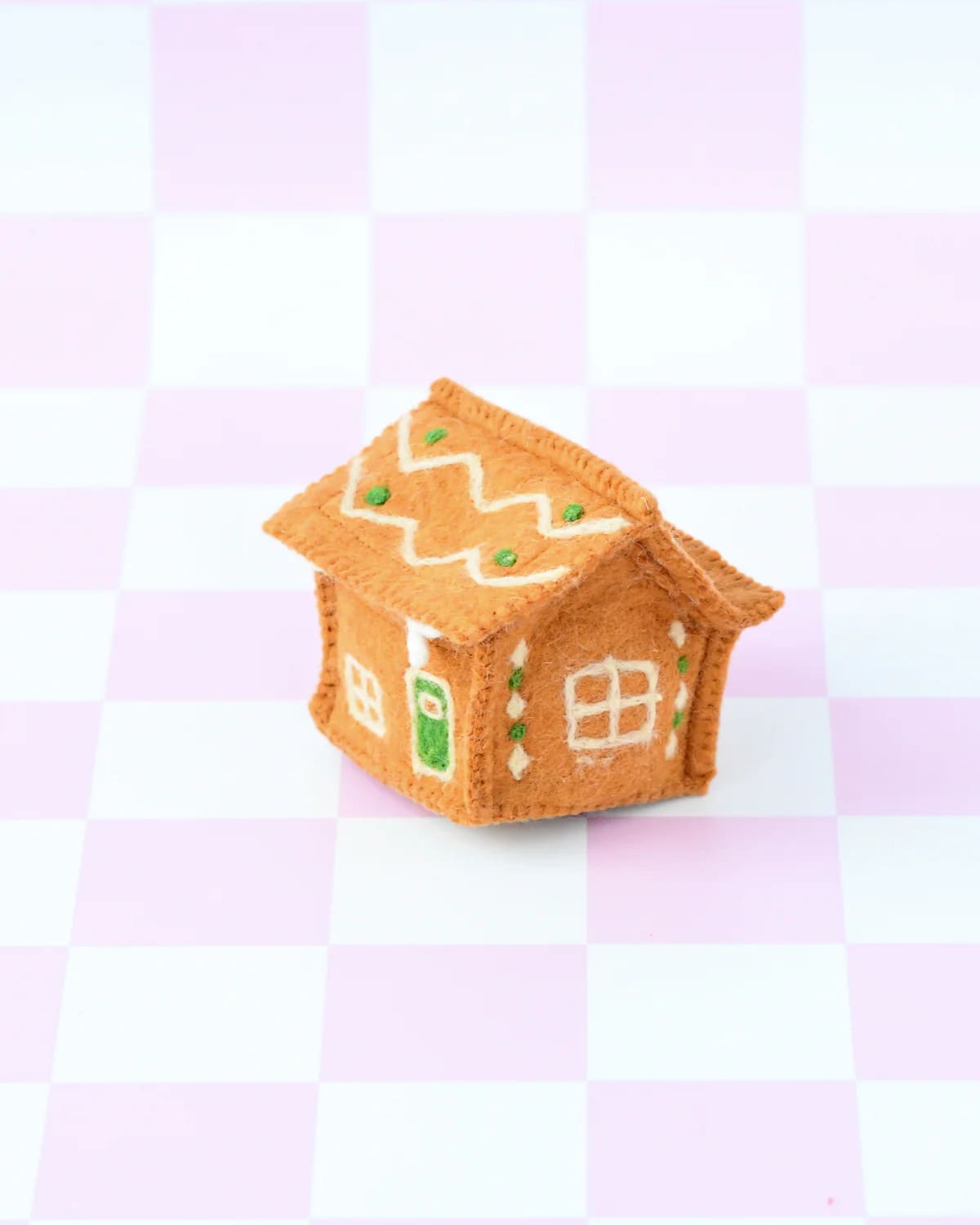 Tara Treasures Felt Gingerbread House Green Door