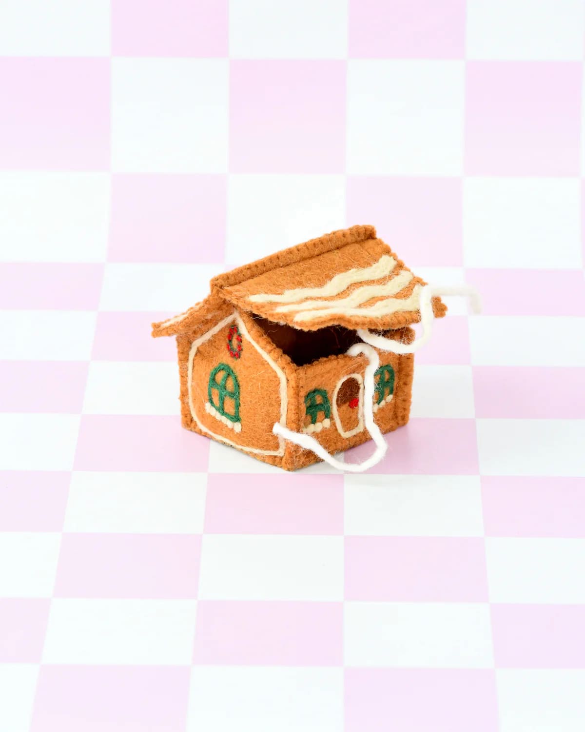 Tara Treasures Felt Gingerbread House Green Windows