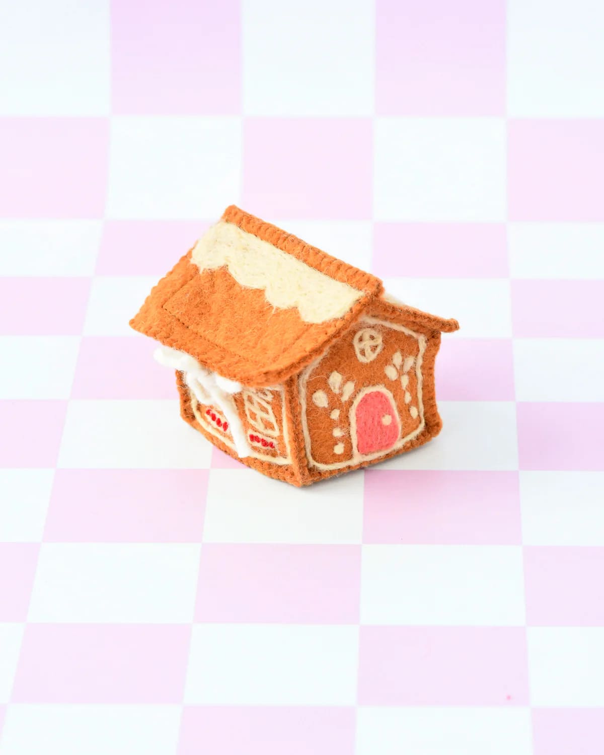 Tara Treasures Felt Gingerbread House Pink Door