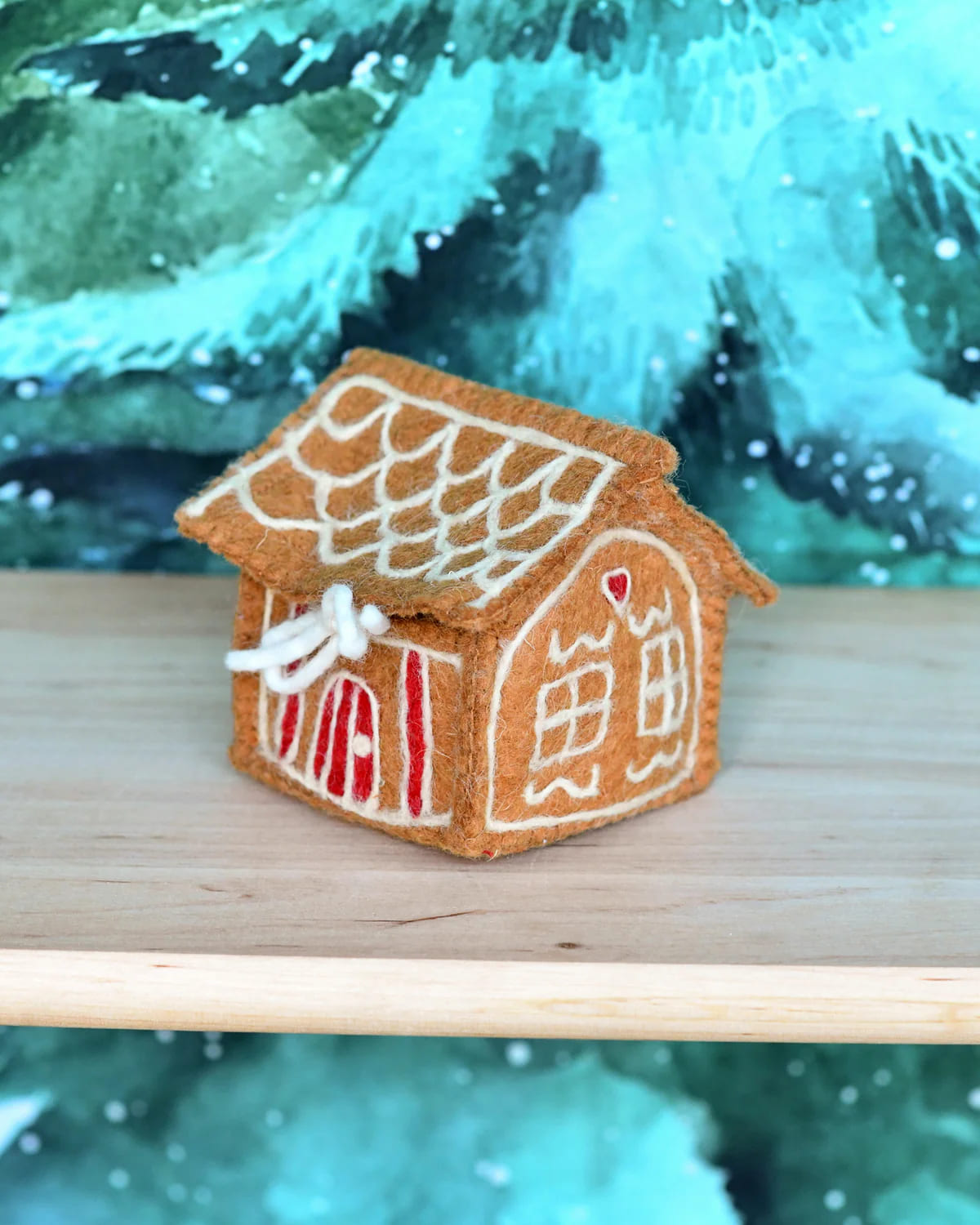 Tara Treasures Felt Gingerbread House Red Door