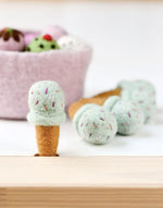 Load image into Gallery viewer, Tara Treasures Felt Ice Creams Cotton Candy Flavour with Sprinkles
