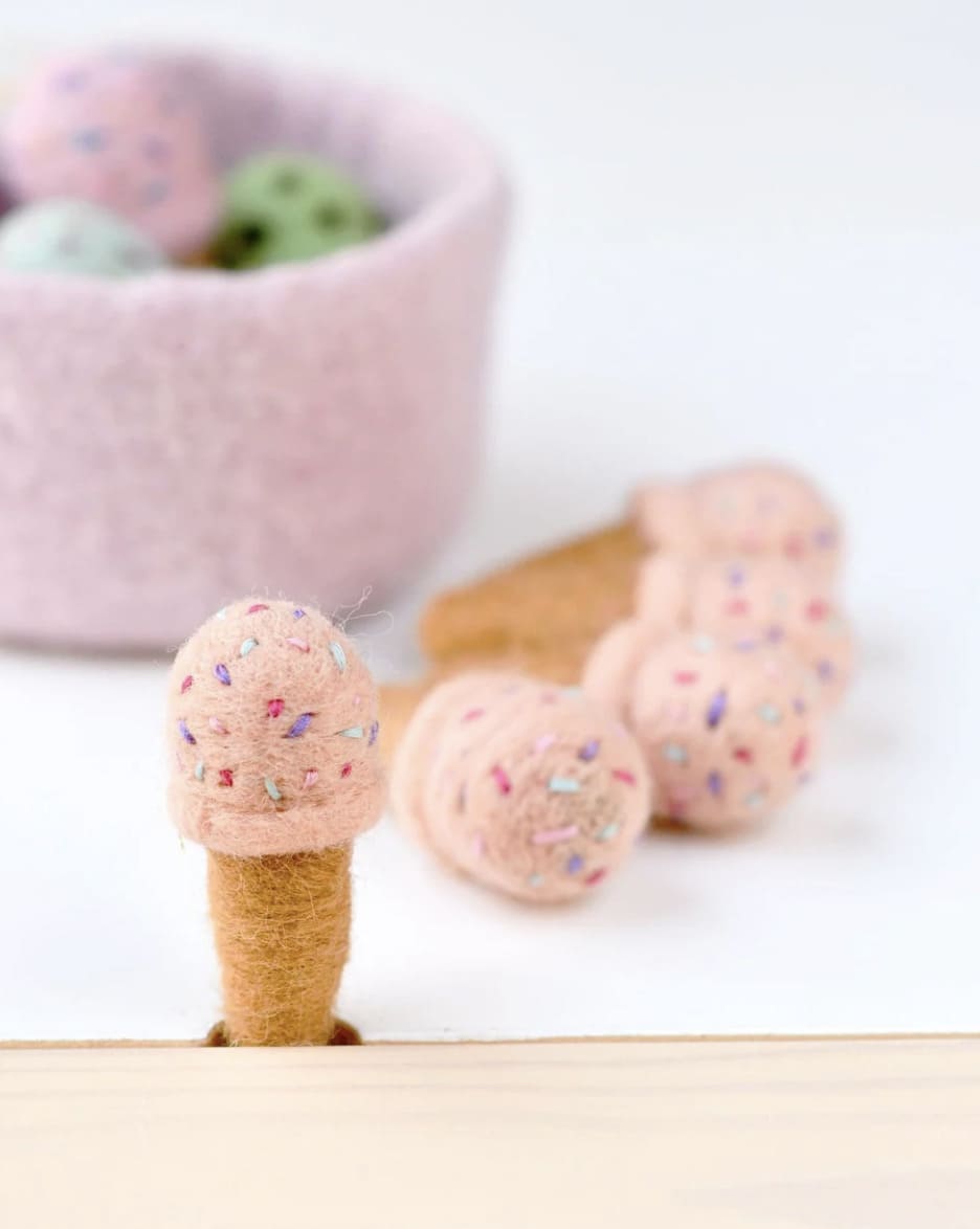 Tara Treasures Felt Ice Creams Peach with Sprinkles